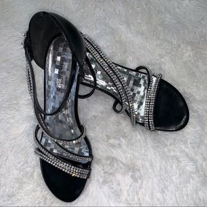 Black Heels with rhinestones